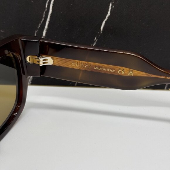 NEW GUCCI GG1261S 002 SUNGLASSES UNISEX HAVANA EYEWEAR - Picture 8 of 10